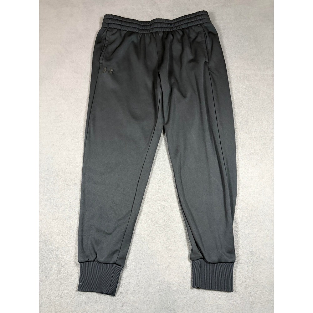 Under Armour Jogger Pants Mens Large Black Loose Fit Fleece Lined Tapered Leg